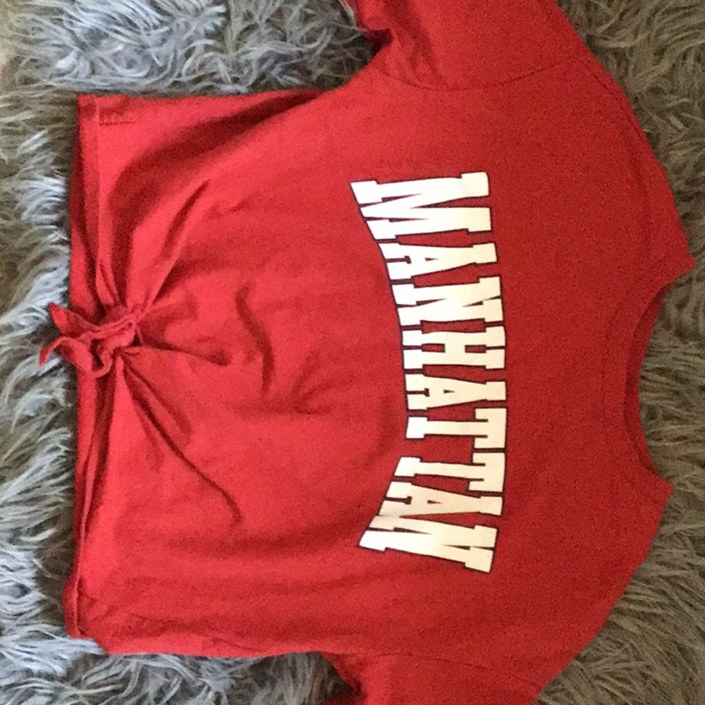 H&M Long sleeve red shirt Manhattan Cropped